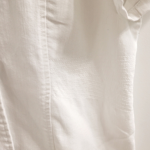 Darvina Cute White Shapely Feminine Cottage Picket Fence Jean Jacket Size Large - Picture 4 of 11